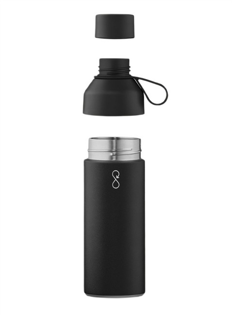 Zestaw butelka termiczna Ocean Bottle Original 0,5 l z 3 wymiennymi nakrętkami - obsidian black