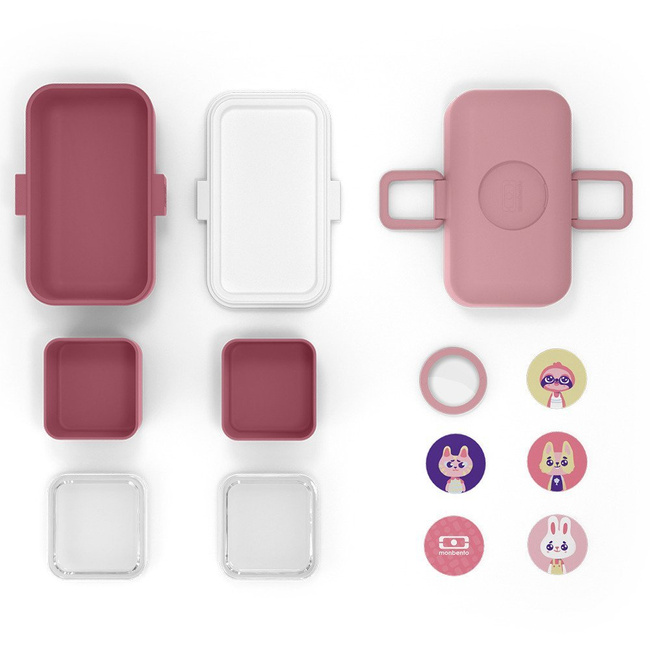 Zestaw dla dziecka Monbento lunchbox + okulary + worek Ki ET LA  - black / blush