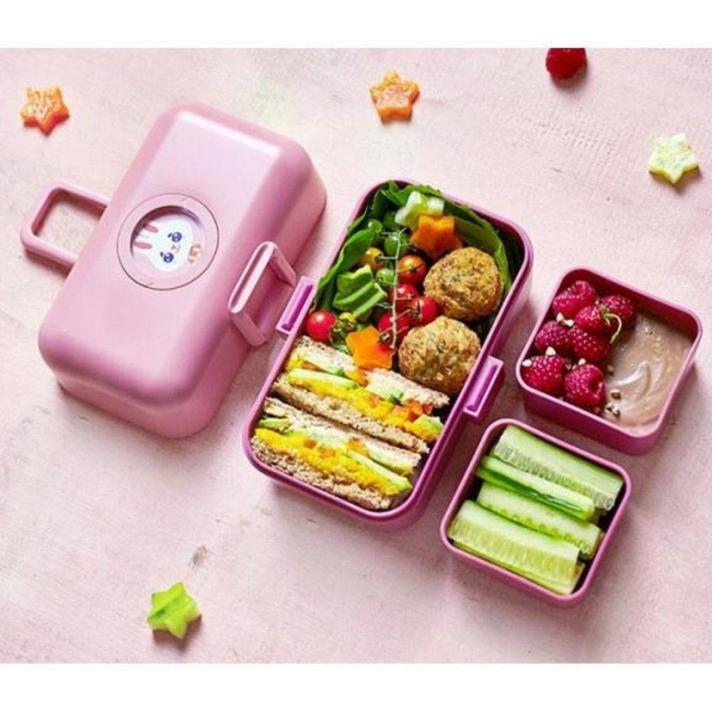 Zestaw dla dziecka Monbento lunchbox + okulary + worek Ki ET LA  - black / blush
