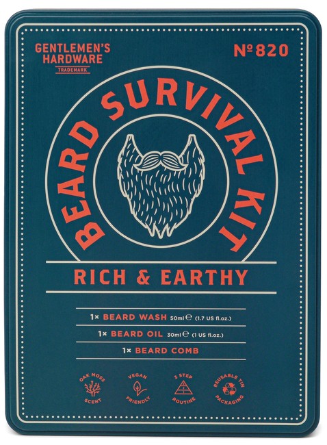 Zestaw do pielęgnacji brody Gentlemen's Hardware Beard Survival Kit