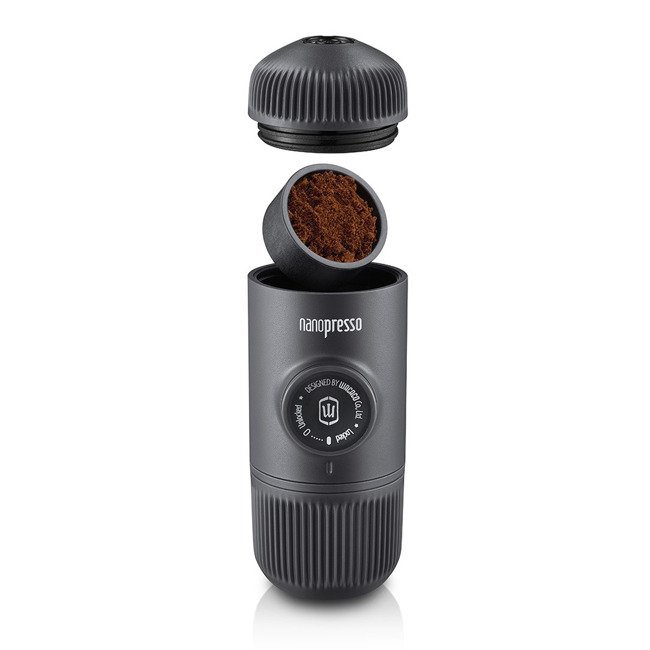Zestaw ekspres Nanopresso w etui + adapter + 10 kapsułek z kawą - black
