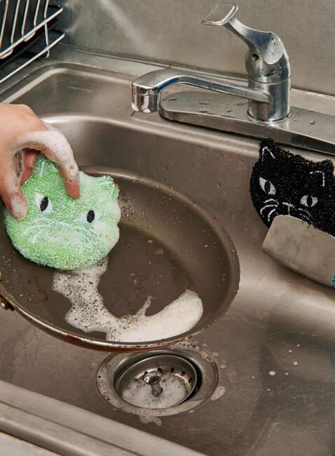 Zestaw gąbek kuchennych Kotki Kikkerland Kitty Scrub Sponges