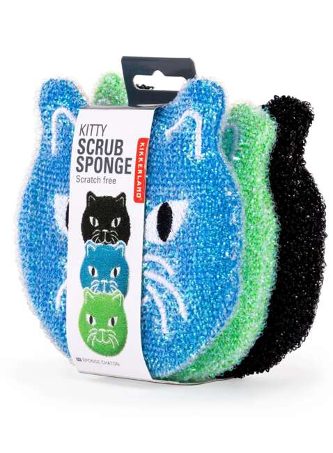 Zestaw gąbek kuchennych Kotki Kikkerland Kitty Scrub Sponges