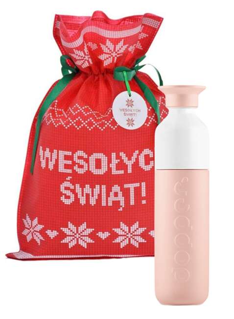 Zestaw na prezent butelka izolowana Dopper Insulated 350 ml pebble peach + worek