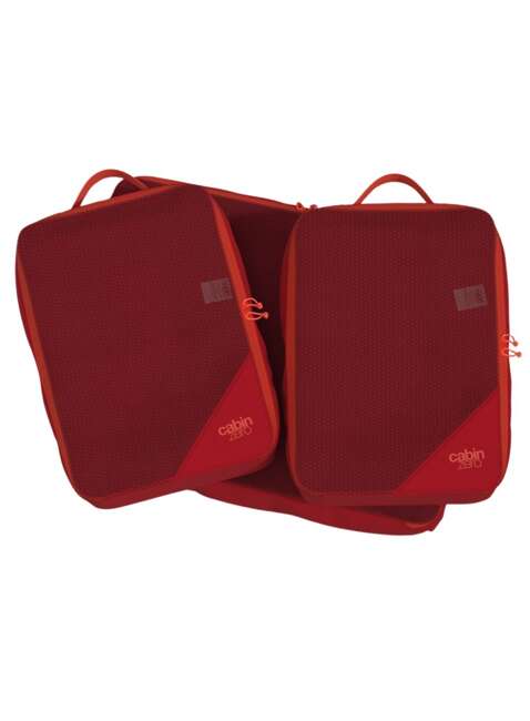 Zestaw organizerów CabinZero Classic Packing Cubes Set - fiesta red