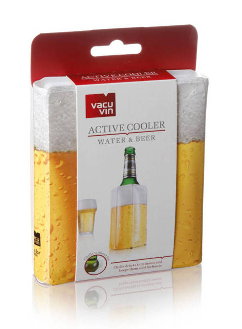 Zestaw prezentowy Schładzacz aktywny do piwa i wody Vacu Vin + woreczek świąteczny
