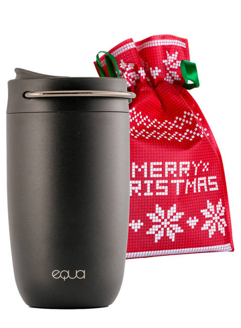 Zestaw świąteczny kubek termiczny z uchwytem EQUA Cup  + woreczek prezentowy