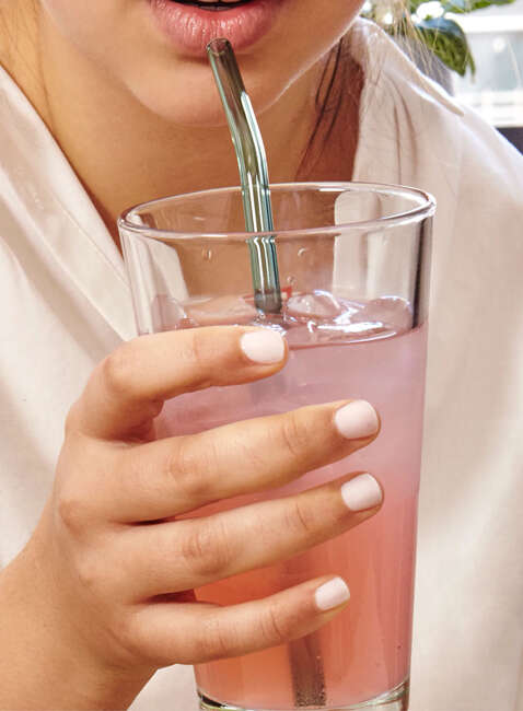 Zestaw szklane słomki ze szczotką Kikkerland Colorful Reusable Glass Straws