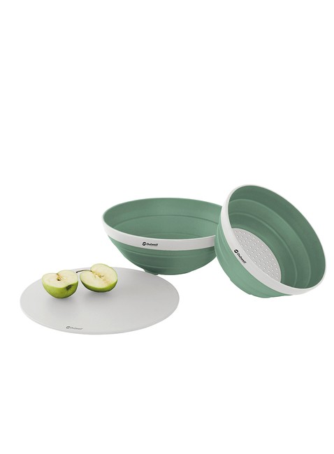 Zestaw turystyczny Outwell Collaps Bowl & Colander Set - shadow green	