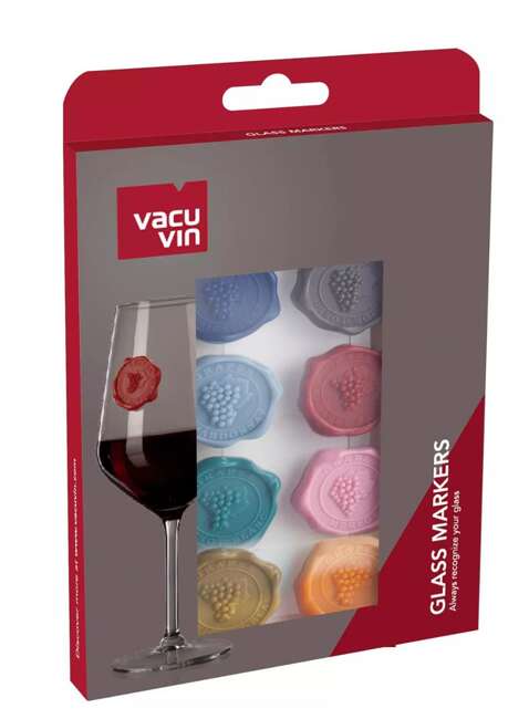 Znaczniki do szklanek Vacu Vin Glass Markers Classic - 8 sztuk